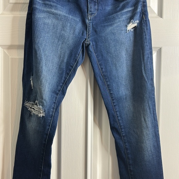 Blank NYC Blue Skinny Jeans with Distressed Details - Picture 3 of 7